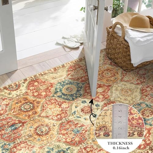 Lahome Moroccan Washable Round Area Rug, Round Rug 5ft Soft Non-Slip - Image 3