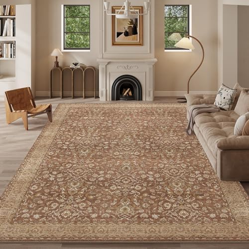 8x10 Reddish Brown Washable Area Rug by Unknown