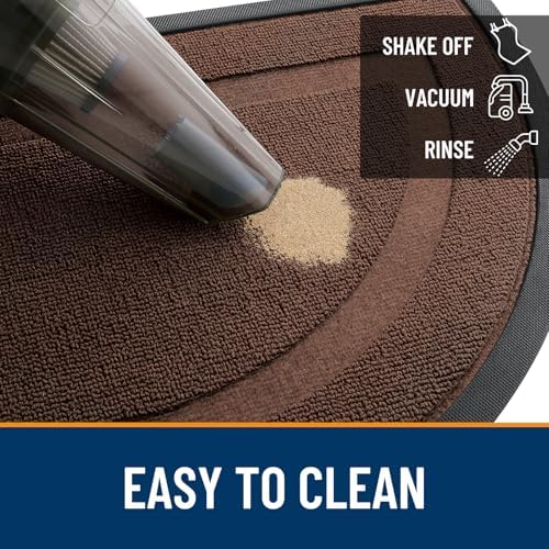 OLANLY Half Circle Front Door Mat Outside 29.5x17 All-Season Rubber Doormat - Image 6