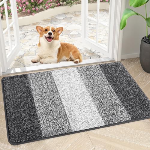 Smiry Dog Door Mat for Muddy Paws, Absorbs Moisture and Dirt, 34x21 Inches by Smiry