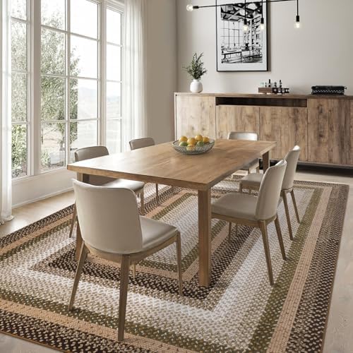 RUGSREAL 5x7 Bedroom Rug Braided Machine Washable Living Room Area Rugs - Image 2