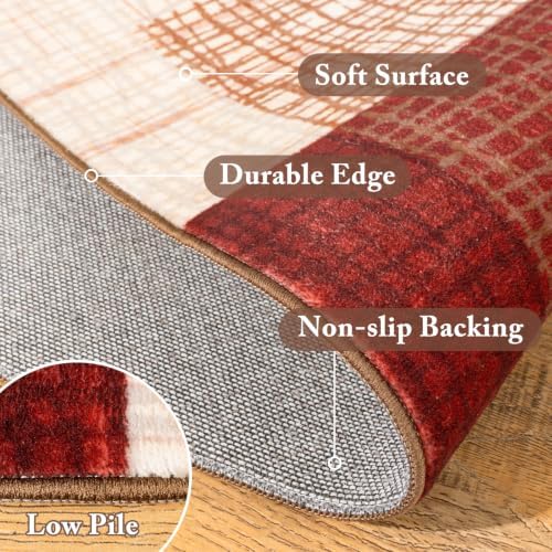 Washable 4x6 Bedroom Area Rug Modern Geometric Patchwork - Image 7