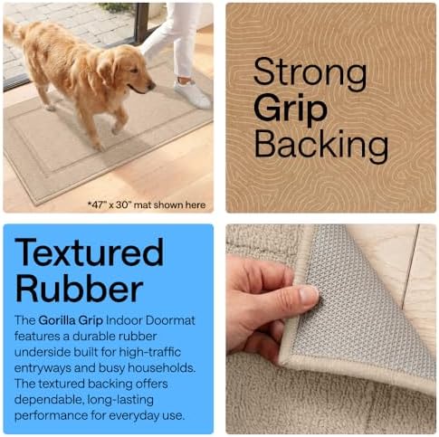 GORILLA GRIP Indoor Door Mat, Rubber Backing Entry Rug 35x22 - Image 3