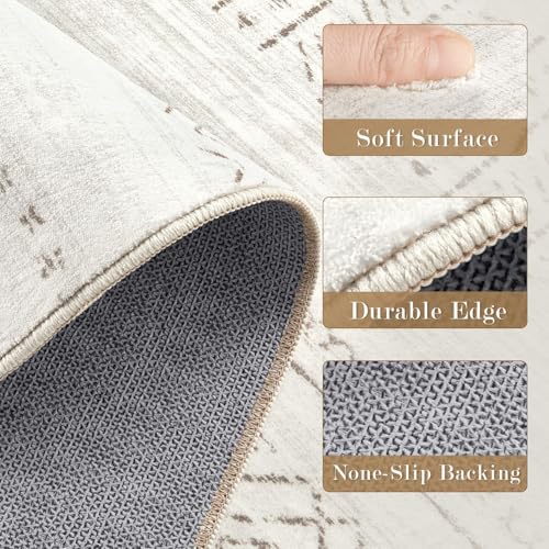 cotiled Hallway 3x10 Runner Rugs Washable Boho Rug Brown Cream - Image 6