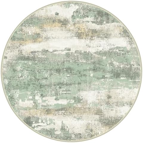 BEIMO 6FT Green Abstract Round Area Rug, Washable Non-Slip - Image 6