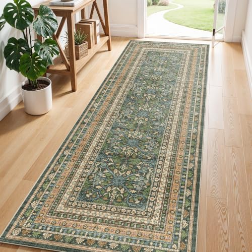Ksrau 3x8 Runner Rug Washable: Non Slip Wide Hallway Runners Teal Green - Image 7
