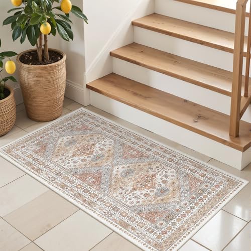 2x4 Washable Rug Runner for Bathroom, Entryway Rug by Restydon