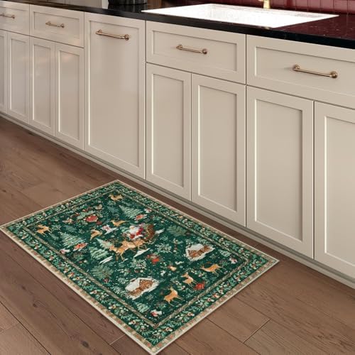 Lahome Indoor Christmas Rug 2x3 Small Kitchen Bathroom Rugs - Image 3