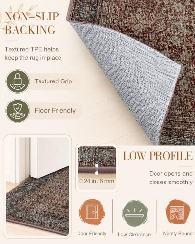 OLANLY 2x5 Washable Runner Rug, Soft Non Slip Carpet - Image 7