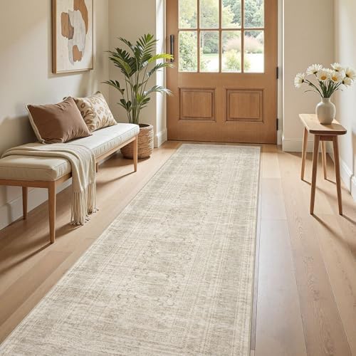 Nakagishi Neutral 2x8 Runner Rug Non Slip Carpet Washable by NakagishiAreaRug