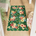 DUKINO 2x4 Rug for Entryway, Floral Washable Kitchen Rugs, Dark Green by DUKINO
