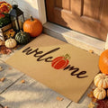Fall Door Mat, Non Slip Front Porch Pumpkin Welcome Mat 17"x30" by PKFEDR
