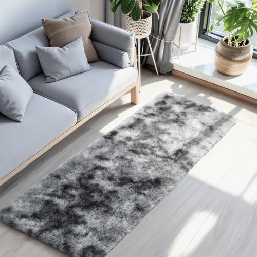Ophanie Tie-Dyed Grey Area Rugs 2x6 - Image 3