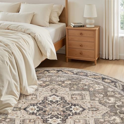 cotiled 6ft Round Living Room Area Rug, Traditional - Image 5