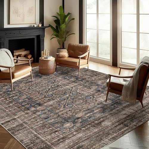 CHAMPLANT Washable Area Rug 10'x14' Boho Design Non-Shedding Easy Care Ideal by CHAMPLANT