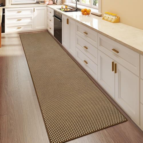 YDKGL Hallway Runner Rug Long Kitchen Runner Washable Dark Brown 2x8 ft - Image 3