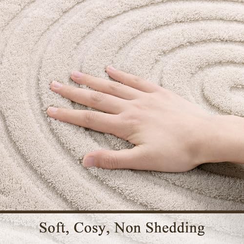 SHACOS Soft Cozy Fluffy Arch Pattern High-Low Pile Area Rugs 8'x10' Large Non - Image 4