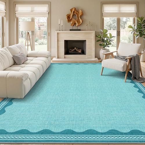 GarveeHome Scalloped Teal 2x6 Runner Rug - Image 5