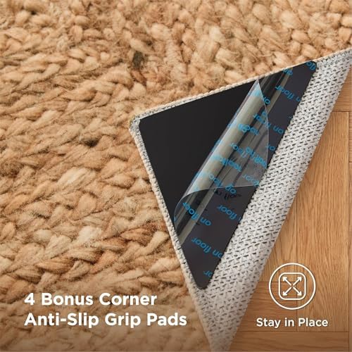 Bedsure 5x7 Printed Jute-Look Washable Area Rug, Soft Polyester Fleece - Image 6