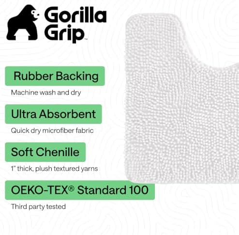 GORILLA GRIP Chenille Bath Rug Mat - Image 3
