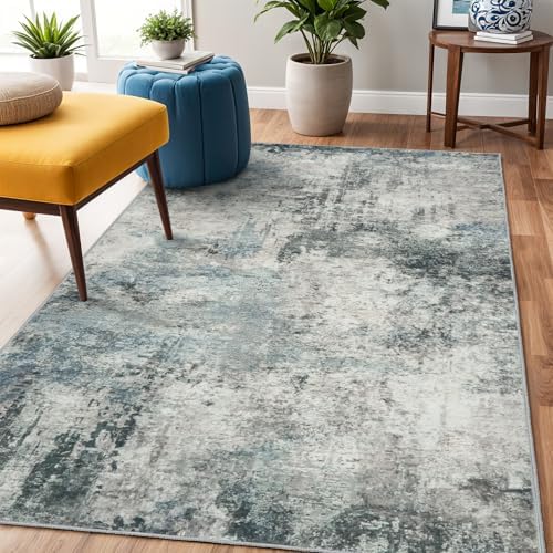 Washable Abstract Area Rug 3x5: Non-Slip Soft Rugs by RUUGME