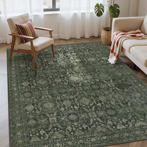 Rugxara Green 4x6 Area Rug Washable Rug by Rugxara