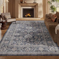 9x12 Grey Blue Washable Area Rug by Unknown
