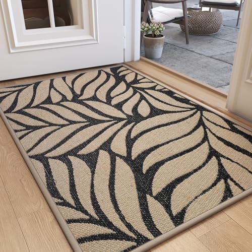 Door Mat Indoor Outside Entrance Dirt Resistant Brown 17"x30" by QiCaiJia