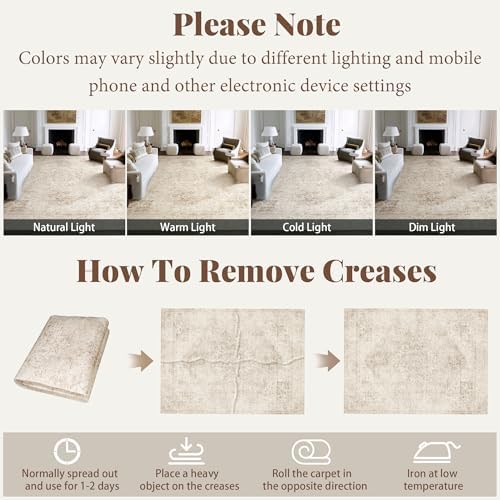 Machine Washable Rugs for Living Room: 6x9 Area Rugs for Bedroom - Image 5