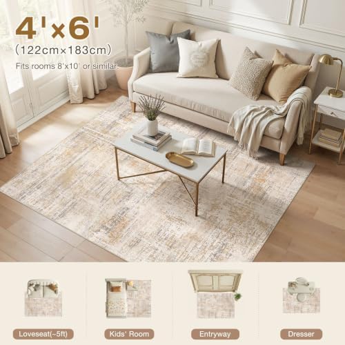 Nakagishi Neutral 4x6 Area Rugs - Image 5