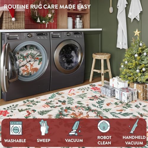 Lahome Christmas Runner Rug, 2x6 Hallway Runner Non Slip Washable Soft Kitchen - Image 2