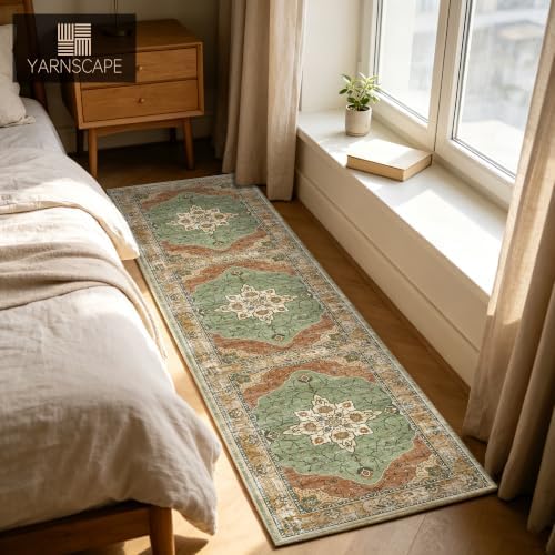YARNSCAPE 2'6" x 8' Machine Washable Runner Rug, Non-Slip Low-Pile Carpet - Image 2