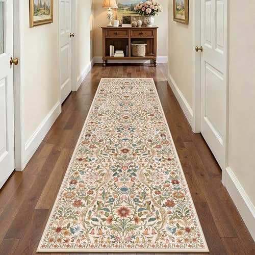3x10 Floral Runner Rug for Kitchen Washable Hallway Runner Rug - Image 2