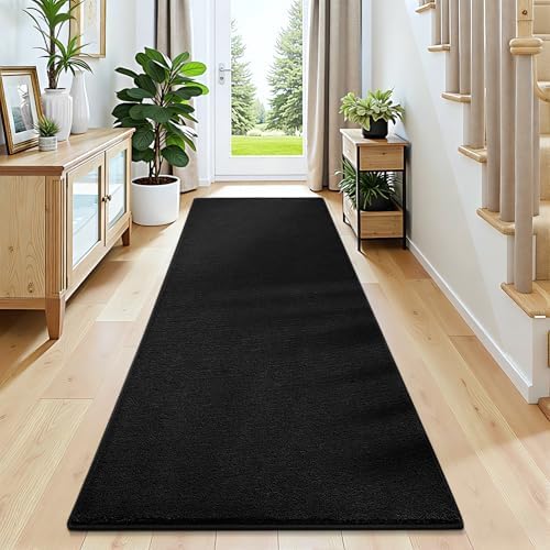 Vasofe Black Runner Rug, 2x8 Long Non Slip Hallway Rug, Bedroom Runner Rugs - Image 2