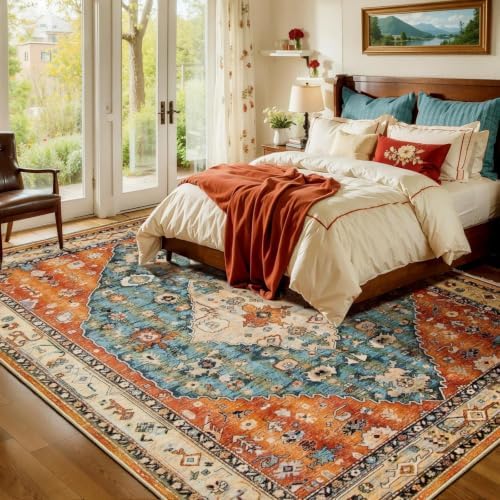 SERISSA 7x9 Washable Non Slip Boho Area Rug - Image 2