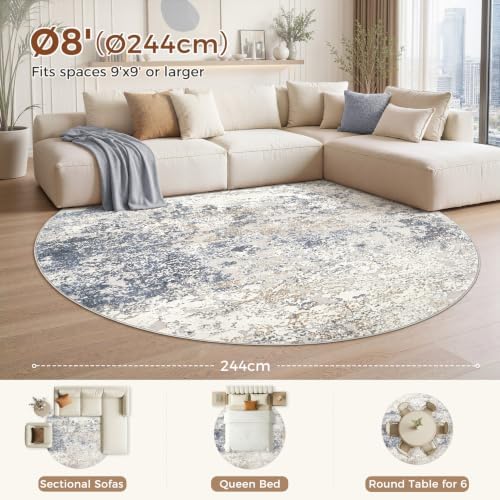 8ft Round Area Rug Living Room Rugs - Image 2