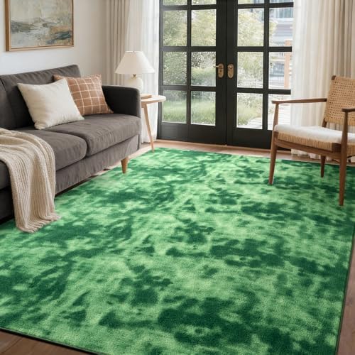 4x6 Tie-dye Green Area Rug Non-Slip Washable Soft by FinRe%CC%80cHome