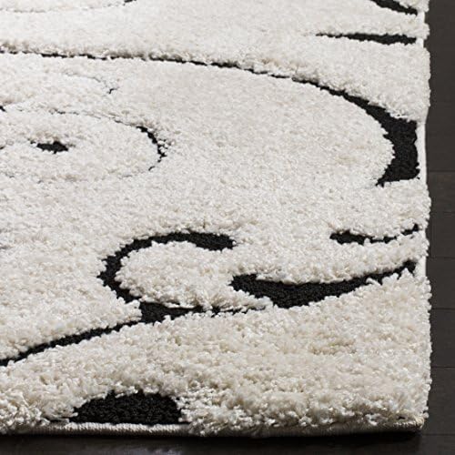 SAFAVIEH Florida Shag Runner Rug 2'3"x9', Soft Ivory & Black SG455-1290 - Image 5