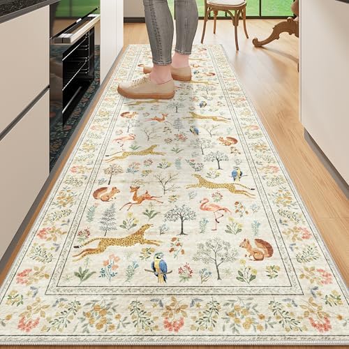 DUKINO 2.6x8 Rug for Hallway, Washable Kitchen Runner Rug Non Slip by DUKINO