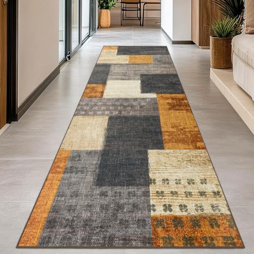 Modern Geometric Patchwork Indoor Runner Rug - Image 7