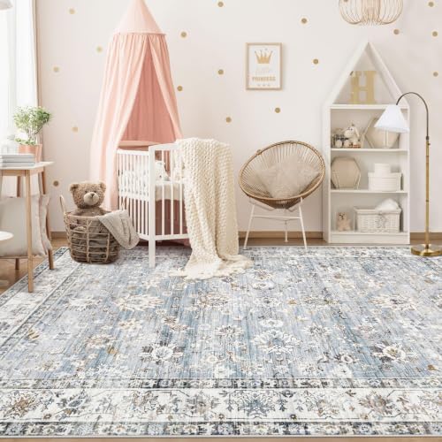 XLUEZ Area Rug 6x9 Living Room Rug, Machine Washable Vintage Distressed Boho - Image 3