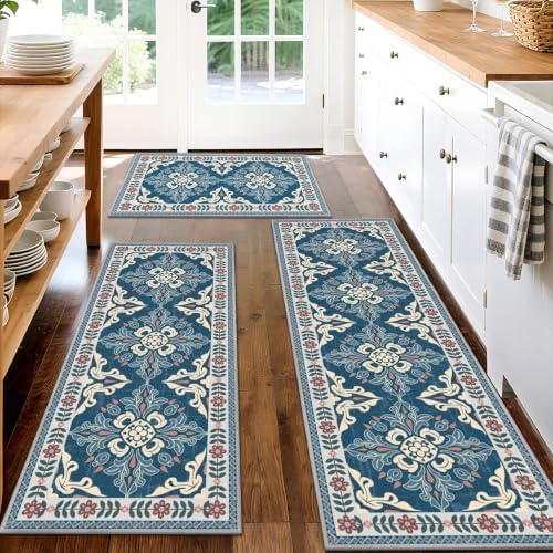 3 Piece Kitchen Rugs Set, Non Slip Washable Floor Mats by Unknown