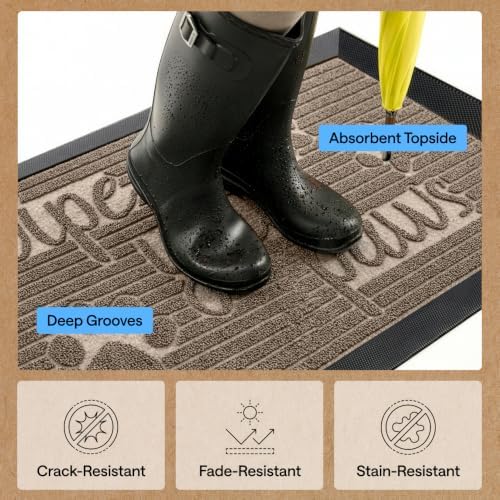 GORILLA GRIP WeatherMAX Door Mat, Indoor Outdoor Use - Image 4