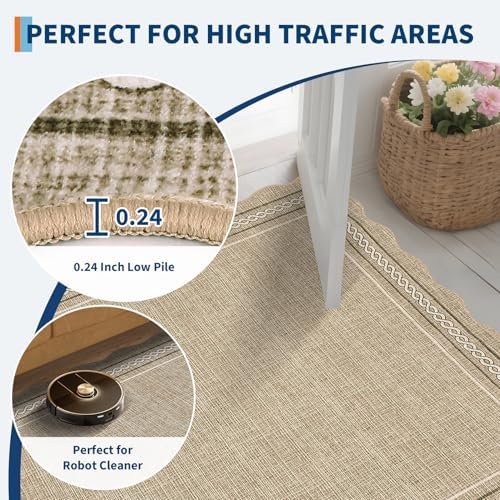 GarveeHome Scalloped Washable Runner Rug 2x6 Hallway Runner Non Slip - Image 6