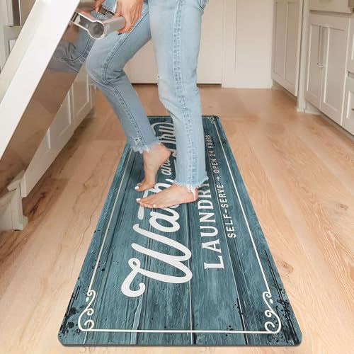 KOZYFLY Laundry Room Rug Runner 24"x60" Non Slip Kitchen Rugs Washable Laundry - Image 2