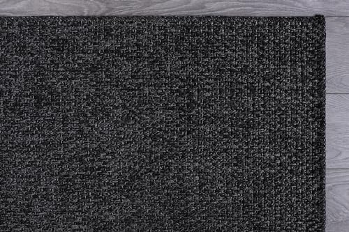 CAMILSON Easy Jute Rug 5x7, Indoor Outdoor Dark Gray Black Farmhouse Area Rugs - Image 5
