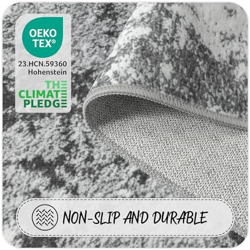 2x10 Hallway Runner Rug Non Slip Washable Grey Entryway Rug Runner - Image 5