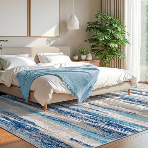 Lansny Washable Abstract 8x10 Area Rug - Image 3
