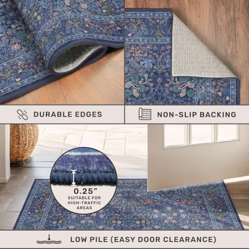 Dark Blue 3x10 Extra Long Wide Runner Rug - Image 5