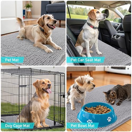 OLANLY Dog Door Mat for Muddy Paws 45x27, Super Absorbent Chenille Mud Mat - Image 7